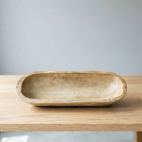 Bol à pâte en bois créatif pour la décoration, bol décoratif ovale en bois de Paulownia pour la table de la maison, couleur naturelle disponible en stock