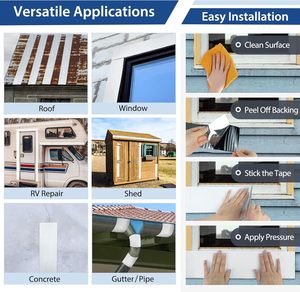 Nastro Impermeabilizzante Autoadesivo UJANG in Bitume, <span class=keywords><strong>Carta</strong></span> <span class=keywords><strong>Catramata</strong></span>, Nastro in Alluminio e Asfalto - Product Image 6