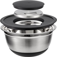 Ensemble de bols mélangeurs avec couvercles hermétiques, fond en silicone épaissi, acier inoxydable, passe au lave-vaisselle, ustensiles de cuisson, bol à œufs et salades