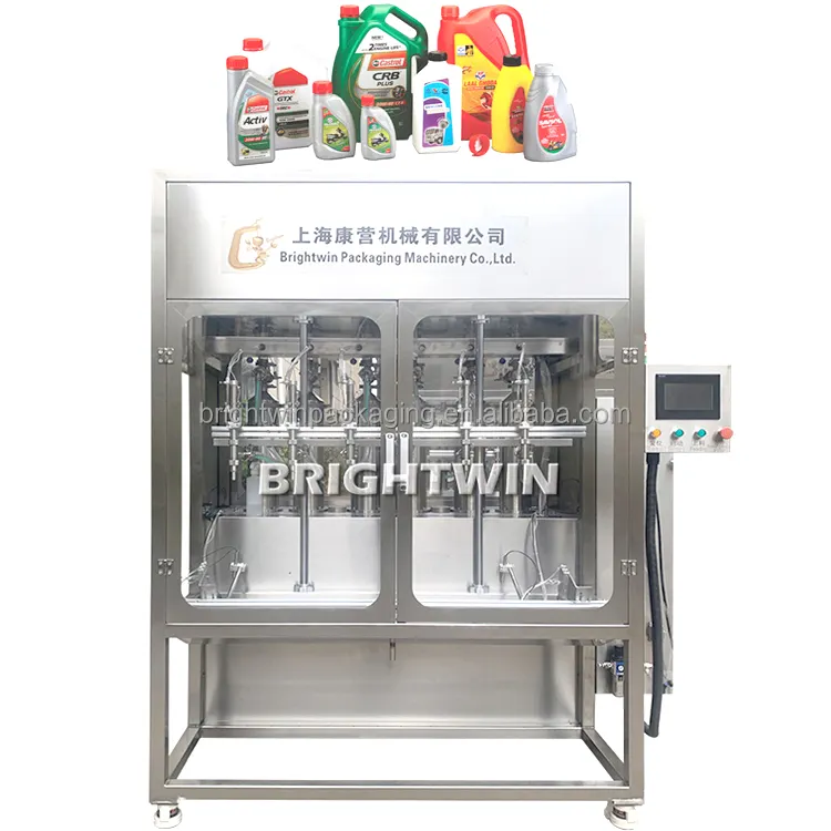 Brightwin Fabricante venta lubricante aceite de motor SERVO MOTOR máquina de llenado de 1 galón con video