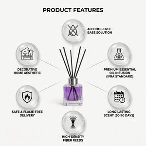 Luxury Square Glass <b>Reed</b> <b>Diffuser</b> Set Color Energy <b>For</b> Modern Home Decor Wholesale Private Label Premium Crystal Gifting Set - Product Image 3