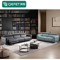 Sofá reclinable giratorio de 2-3 plazas moderno con reposapiés extensible marco de madera de cuero genuino para sala de estar de cine en casa