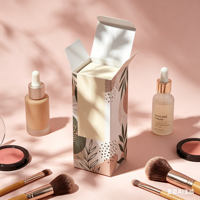 Boîte en papier recyclable personnalisée de haute qualité avec gaufrage, doublure en mousse et conception à rabat pour l'emballage cosmétique de crème contour des yeux