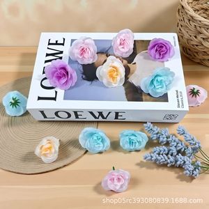 Roses artificielles à branche unique, rose, violet, jaune clair, en plastique et tissu PU, décoration réaliste, fleurs de mariage, matériaux DIY - Product Image 4