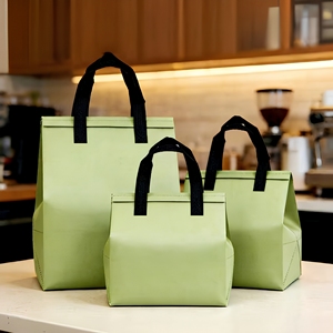 Thermal Food Delivery <b>Cooler</b> Bag Insulated Non Woven Tote for Cold Drink and Picnic Distribution with Aluminum Foil - Product Image 1