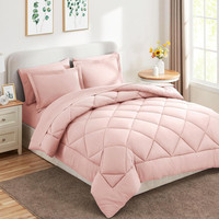 Parures de lit toutes saisons avec couette, taies d'oreiller, drap plat, drap-housse et taies d'oreiller pour lit Queen Size – Ensemble complet de literie