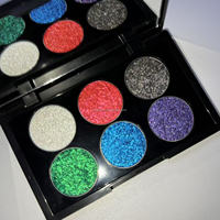 Palette de fards à paupières violets personnalisés à haute pigmentation, fard à paupières duo-chrome pailleté, fard à paupières métallique diamanté DIY