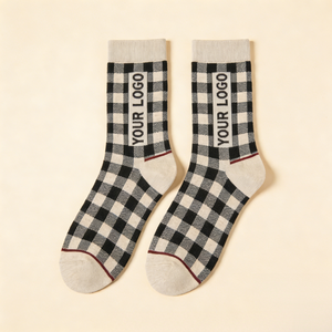 Calzini Formali a Quadri per Uomo e <span class=keywords><strong>Donna</strong></span> con Funzioni Deodoranti e Assorbenti del Sudore, Calzini in Cotone Profondamente Personalizzati - Product Image 2