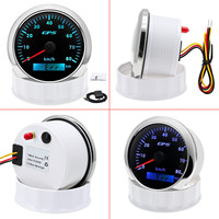 Compteur de vitesse GPS multifonctionnel étanche en acier inoxydable de 3-1/3 pouces (85 mm) avec cadran noir pour bateau marin, voiture et automobile