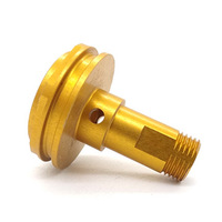 Piston en aluminium usiné CNC, anodisé or, pour cylindre pneumatique, pièces usinées de précision sur mesure