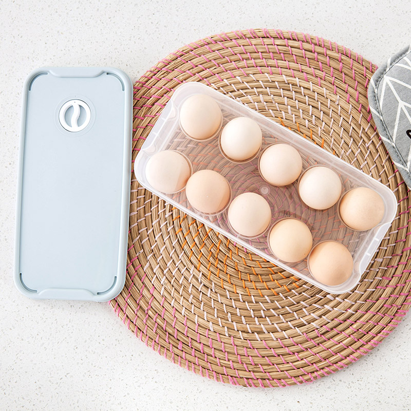 Transparent plastic 20 egg tray storage box stackable