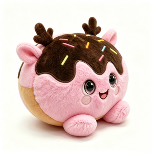 Peluche personnalisée en forme de beignet renne, jouet animal en peluche alimentaire, dessert en peluche, animal en peluche pour Halloween, rembourrage en coton PP, unisexe, bébé 0-24 mois - Product Image 1