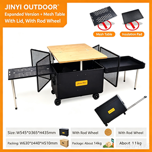 Outdoor mobile kitchen, car <b>camping</b> box, outdoor cooking <b>storage</b> box, folding tea <b>table</b>, coffee expansion - Product Image 5