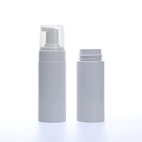 Bouteille de savon liquide en plastique PET blanc vide OEM d'usine 100ml pompe à mousse blanche en forme de cylindre mat pour nettoyant pour le visage cosmétiques