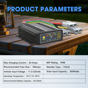 Haute qualité 12V DC MPPT 25A chargeur <span class=keywords><strong>de</strong></span> batterie <span class=keywords><strong>solaire</strong></span> double Terminal DCDC chargeur <span class=keywords><strong>pour</strong></span> <span class=keywords><strong>voiture</strong></span> véhicules au plomb - Product Image 3