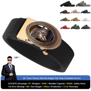 Ceinture pour homme confortable et tendance en polyester avec boucle à verrouillage automatique, largeur 3,4 cm, pour un style décontracté et urbain - Product Image 1