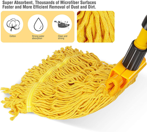 Ricambio per Mop Industriale di Grado Commerciale, Prodotto <span class=keywords><strong>in</strong></span> Cina, con Estremità ad Anello, Resistente, per Pulizia a Umido di Pavimenti <span class=keywords><strong>in</strong></span> Ristoranti, Scuole e Uffici - Product Image 2