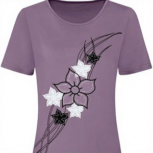 T-shirt personnalisé pour femme, 160 GSM, coton biologique lavé, jersey écologique, manches courtes, OEM - Product Image 1