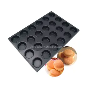 24 Cup Cetakan 600*400 Baki Muffin Tidak Lengket Baki Cupcake Logam Loyang Kue Bentuk Bulat untuk Oven Roti