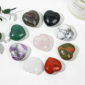 بيع بالجملة للحرف الكريستالية المنحوتة على شكل قلب من الحجر الطبيعي، 30 مم، منحوتات كريستالية صغيرة على شكل قلب للديكور - Product Image 2