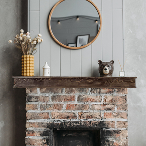 Repisa de chimenea de granja rústica, estante flotante de madera, acabado mate, de pared, OEM - Product Image 3