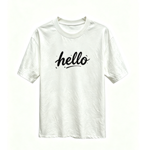 เสื้อยืดคอตตอนยูนิเซ็กซ์สีขาว แขนสั้น คอกลม พิมพ์ลายตัวอักษร ดีไซน์ลำลอง เสื้อยืดผู้ชาย - Product Image 2