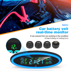 Sistema de Monitoreo de presión de neumáticos inalámbrico, reloj de energía Solar, pantalla LCD, 4 sensores externos, <span class=keywords><strong>TPMS</strong></span>, <span class=keywords><strong>Universal</strong></span> - Product Image 3