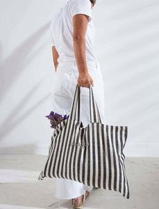 Durable Striped <b>Canvas</b> <b>Tote</b> Bag Custom Printing Wholesale Price Large Capacity Reusable Shopping Bag Fast Delivery - Product Image 3