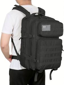 Sac à dos tactique système MOLLE 56-76L en nylon unisexe pour la randonnée en plein air, les voyages et les opérations d'assaut, avec fermeture éclair et poche intérieure - Product Image 5