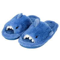 Chaussons d'intérieur en peluche pour hommes, motif requin mignon, antidérapants, à bout ouvert, en EVA, pour l'hiver, en coton TPR, vente chaude