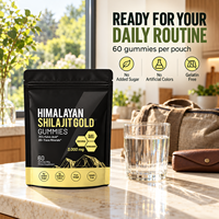Gummies de Shilajit en gros sous marque privée avec Ashwagandha et Gokshura, 60 unités, pour la vitalité quotidienne masculine, complément alimentaire OEM&ODM