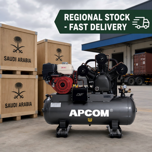 Compresseur d'air industriel à essence APCOM 15HP 300L |   Pompe à piston haute pression 8-12,5 bars, refroidie par air, pour travaux miniers - Product Image 6
