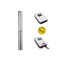 Pompe à eau solaire submersible hybride AC/DC WINSOLAR 0,75 kW Débit max 4,5 m³/h Hauteur de refoulement max 90 m