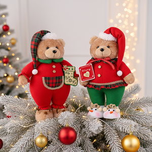 Nouvelle <span class=keywords><strong>figurine</strong></span> d'ours de Noël <span class=keywords><strong>en</strong></span> feutre doux Zaves, design 2026, 33x18cm, cadeau <span class=keywords><strong>pour</strong></span> enfants, ornement de fête à la maison, décoration de table festive - Product Image 1
