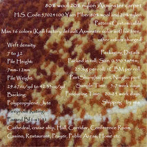 Alfombra Kaili Axminster Glorious Luxurious, Alfombra <span class=keywords><strong>de</strong></span> Lana Personalizada, Ignífuga, Impermeable, Resistente a las Manchas, Apta para Mascotas, para <span class=keywords><strong>Catedral</strong></span>, Hotel, Oración - Product Image 4