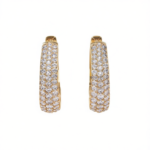 Orecchini a Cerchio E2998 in Oro Bianco con Cristalli e Strass, Lussuosi Accessori da Donna per Uso Quotidiano - Product Image 1