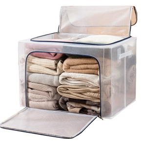 Organizador Retangular de Tecido PVC à Prova d'Água de <span class=keywords><strong>80L</strong></span> com Estrutura de Aço e Cabeça Metálica Dobrável para Armazenamento de Roupas - Product Image 3