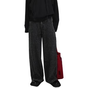 กางเกงยีนส์ผู้ชายทรงหลวมสีดำสไตล์ฮิปฮอปเอวกลาง ระบายอากาศได้ดี  รับผลิตตามสั่งพร้อมปักโลโก้  ขายส่งแฟชั่น - Product Image 1