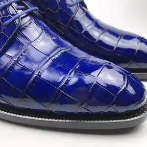 Goodyear chaussures de bureau hommes haute qualité alligator en cuir véritable italien hommes chaussures en cuir de crocodile fête hommes chaussures habillées