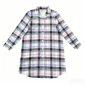 Women's Clothes Nightgowns 100% Cotton Flannel Fabric Breathable Printed V-neck Long Sleeve Romantic Winter Soft Smooth Home ODM