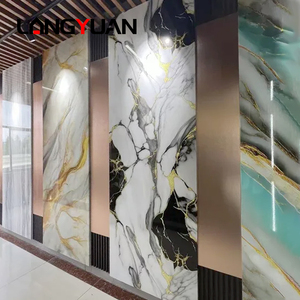 1.22*2.44m 3D in thiết kế Faux đá cẩm thạch thay thế tường bảng & Hội Đồng Quản Trị/PVC nhựa UV tấm đá cẩm thạch - Product Image 1