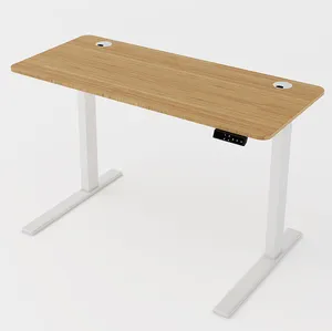 Meja kantor bambu, tinggi desktop bambu dapat disesuaikan meja berdiri meja kantor bambu persegi panjang atau bentuk lainnya