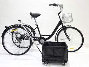 China Tianjin hizo 24 pulgadas 7 velocidad Pedal triciclo híbrido ciudad <span class=keywords><strong>bicicleta</strong></span> con marco de acero para el transporte de mercancías - Product Image 6