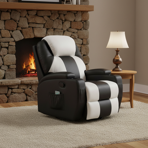 <span class=keywords><strong>Sillón</strong></span> Esquinero de Cuero de Diseño Elegante y Moderno de Lujo, <span class=keywords><strong>Mecanismo</strong></span> <span class=keywords><strong>Reclinable</strong></span> <span class=keywords><strong>Eléctrico</strong></span>, Cuero Sintético para Sala de Estar - Product Image 1