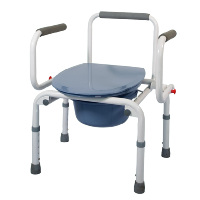 Chaise de toilette en acier 2024 avec accoudoirs rabattables