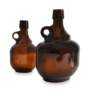 Оптовая цена янтарного цвета качели верхняя крышка стеклянная бутылка с пробкой 1Л 2л бутылка вина