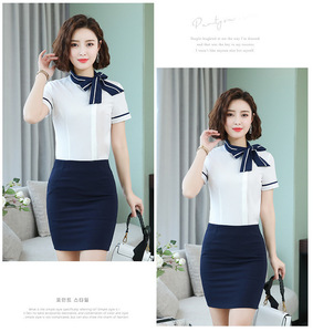 Chemise professionnelle d'été à manches courtes avec nœud Bijouterie Lunettes <span class=keywords><strong>Magasin</strong></span> <span class=keywords><strong>Vendeur</strong></span> Chemise de travail pour femmes - Product Image 4