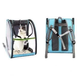 Sac à dos de transport transparent confortable pour animaux de compagnie, certifié BSCI, en tissu Oxford, pour chatons, chiots et petits chiens, idéal pour les week-ends. - Product Image 1