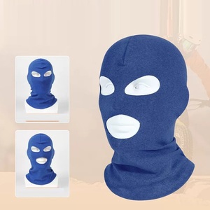 Balaclava d'hiver chaude et intégrale sans couture, coupe-vent, à deux ou trois trous, thermoréactive, noire, pour le <span class=keywords><strong>ski</strong></span>, le cyclisme et les sports - Product Image 3
