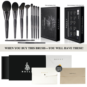 BEILI OEM ODM Manufacturer Competitive Price Best Quality Professional Makeup Brush Beauty <strong>Tools</strong> 10 Pcs Black Blending Brush - Product Image 3
